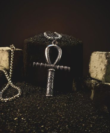 گردنبند مردانه آنخ از جنس استیل با زنجیر ویتالی نقره ای