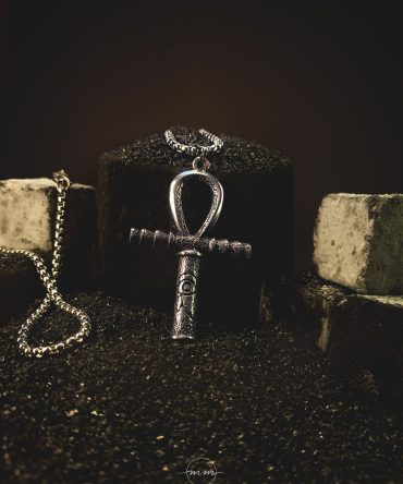 گردنبند مردانه آنخ از جنس استیل با زنجیر ویتالی نقره ای