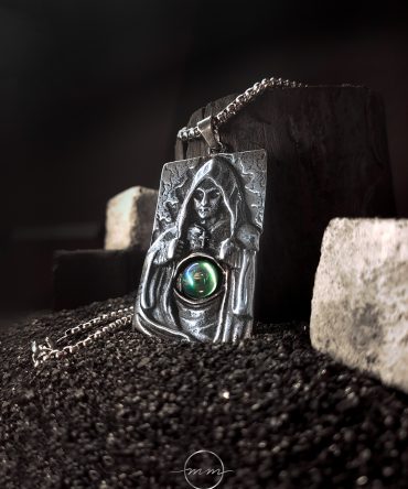 گردنبند مردانه راهبه از جنس استیل با گردنبند ویتالی نقره ای