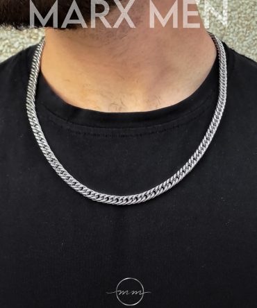 گردنبند مردانه کارتیر نقره ای از جنس استیل