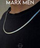 گردنبند مردانه ماری نقره ای از جنس استیل