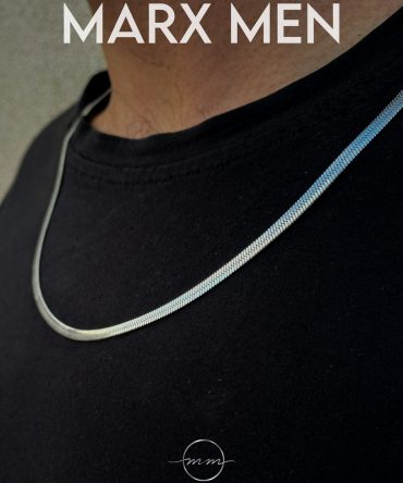 گردنبند مردانه ماری نقره ای از جنس استیل