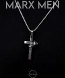 گردنبند مردانه صلیب نقره ای تک حلقه ای با زنجیر ویتالی