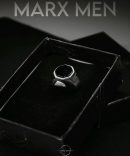 انگشتر مردانه مونت بلانک نقره ای شش ضلعی از جنس استیل