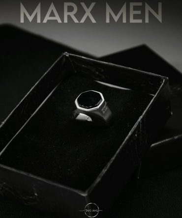 انگشتر مردانه مونت بلانک نقره ای شش ضلعی از جنس استیل