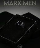 انگشتر نگین دار نقره ای سنگ ساده از جنس استیل