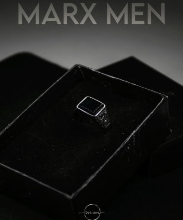 انگشتر نگین دار نقره ای سنگ ساده از جنس استیل